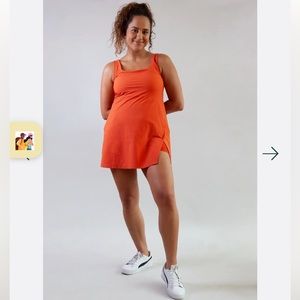 Alder Apparel “get dirty” dress in burnt ochre, size s